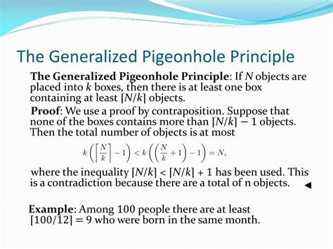 The principle can also be stated in a more. . Pigeon hole calculator